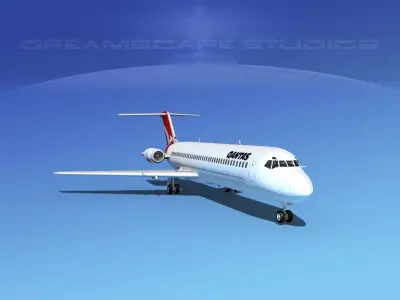Douglas DC-9-40 Qantas  3D model