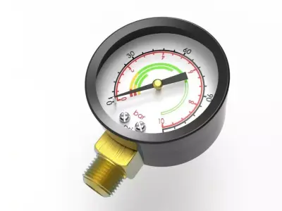 pneumatic pressure gauge 3D model