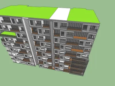 modern commercial building sketchup model 3D model