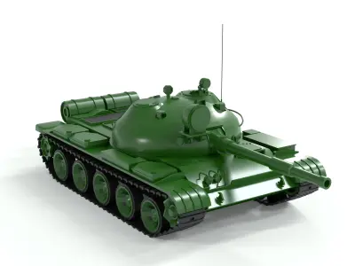 T-62 Low-poly tank  3D model