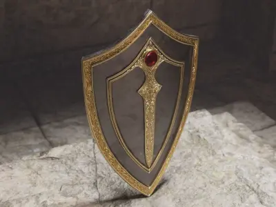 Realistic Game Ready Shield Set 01 Low-poly 3D model