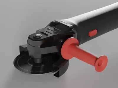 generic angle grinder Low-poly 3D model