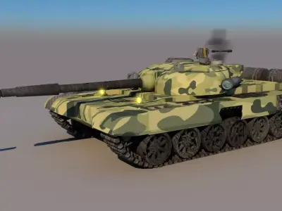 Rigged Army Tank Low-poly 3D model