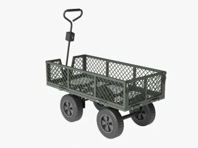 Steel Mesh Cart Low-poly 3D model