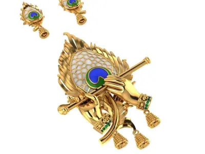 026 - Lord Krishna Pendant Necklace 3D print model