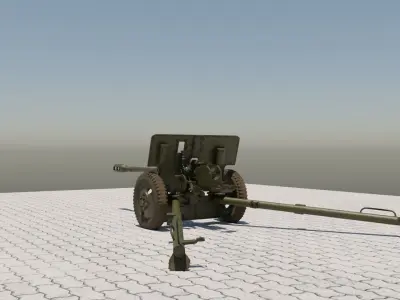ZiS-3 76-mm Divisional Field Gun 3D model