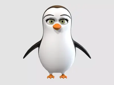cartoon girl penguin  3D model