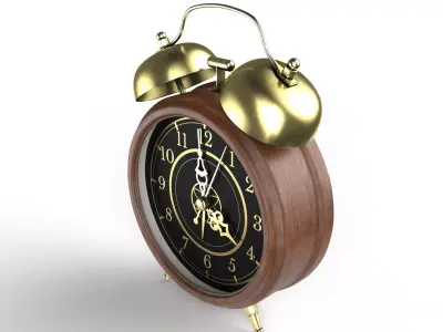 Brown wood Alarm Clock 3D model