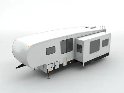 Fifth Wheel Travel Trailer Toy Hauler 1-Axle 3D model