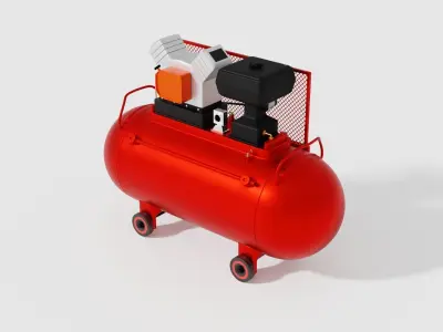 Air Compressor Low-poly 3D model