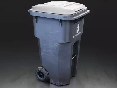 Industrial Garbage Bin 3D Model Low-poly 3D model