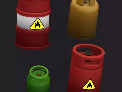 Stylized Urban Props Pack Low-poly 3D model purchase