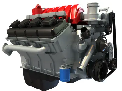 V8 Car Engine 3D model purchase