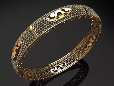 1454 Intricate Jaali Kada 14gm 3D print model