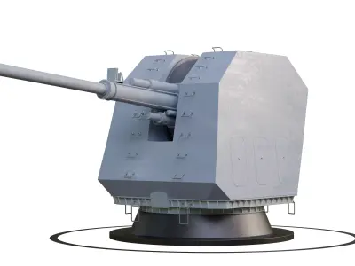 H PJ-45 130mm Naval Gun Type 055 Destroyer Main Cannon 3D model