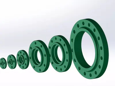 Flanges ANSI B16 Classe 300 lbs Modelos cad 3D Low-poly 3D model