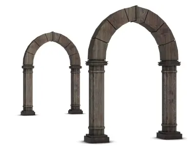Wooden Medieval Archway 3D model