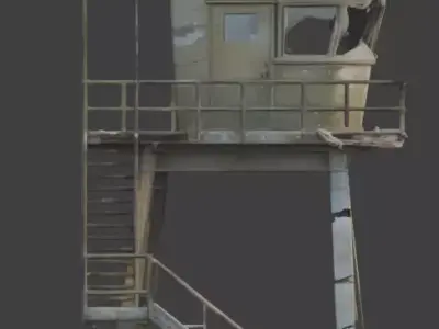 Ruined Frontier Military Watchtower 3D Model Low-poly 3D model