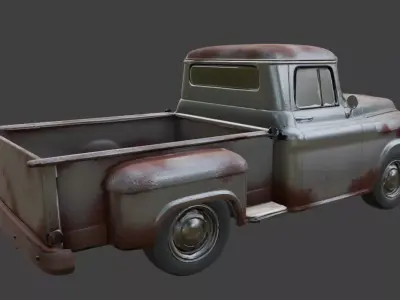 Vintage Rusty Pickup Truck 3D Model 3D model 22