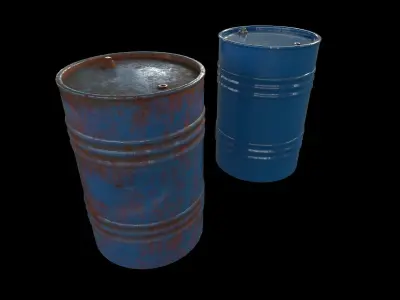 Oil Barrel Low-poly 3D model 3
