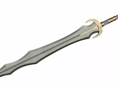 Big sword 3 Low-poly 3D model