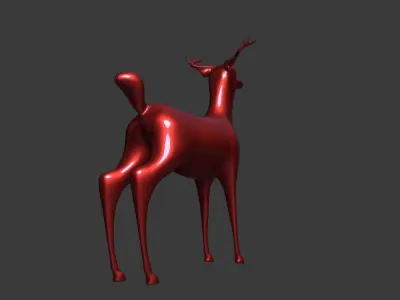 wild deer or christmas deer Low-poly 3D model