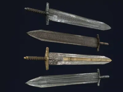 Lich King Heavy Sword Low-poly 3D model