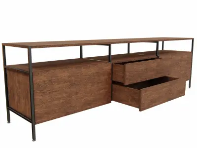 Media Console Mid Industrial 3D model