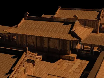 Chinese courtyard house 3D model buy