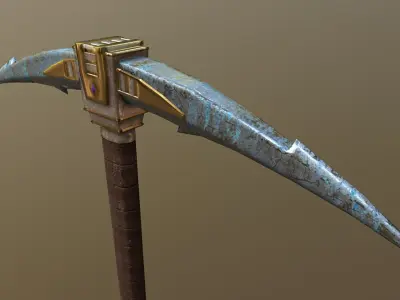 Pickaxe - Mithril Low-poly 3D model