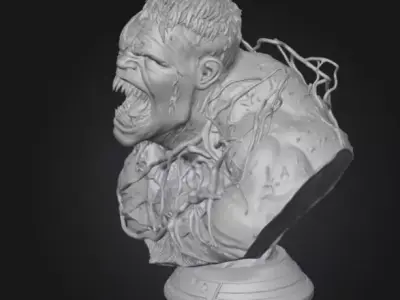 Venomized Hulk Bust 3D print model