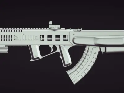 AK-47 ak - rifle 3D model 2