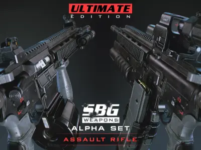 SBG Assault Rifle - Ultimate Edition Low-poly 3D model