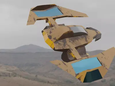 Spaceship is a low Poly classical design perfect for space Free low-poly 3D model