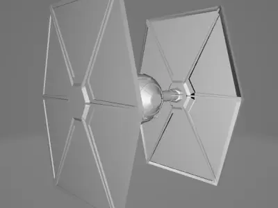 STAR WARS Tie Fighter Space Ship - Low Poly Game - FBX MODEL Low-poly 3D model