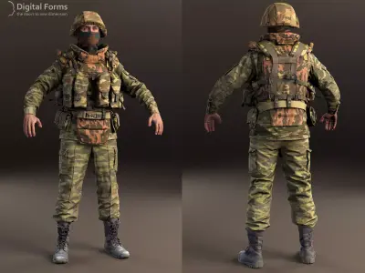 Russian uniform of the early 2000s 3D model