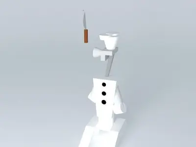 Chefbot man with knife Free 3D model