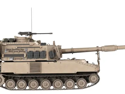 M109A6 Paladin Low-poly 3D model