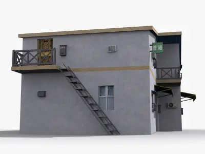 Japanese House x22 Low-poly 3D model