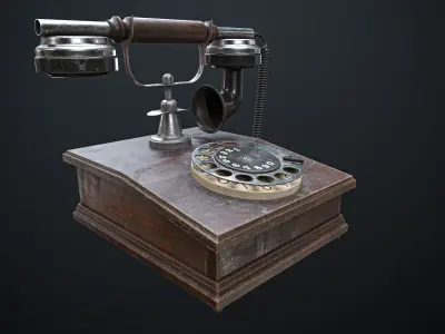 Old Vintage Phone Low-poly Game-Ready PBR Low-poly 3D model