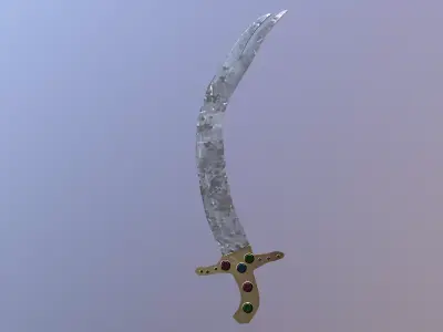  Low Poly Zulfiqar Sword Free low-poly 3D model