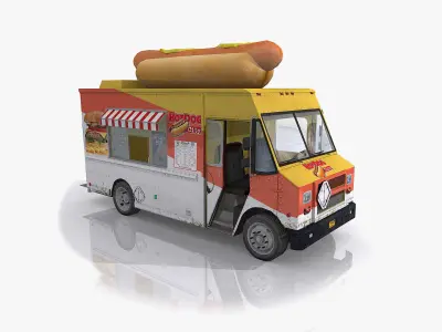 Food Trucks Collection Low-poly 3D model