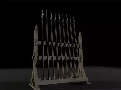 Stand for spear Low-poly 3D model