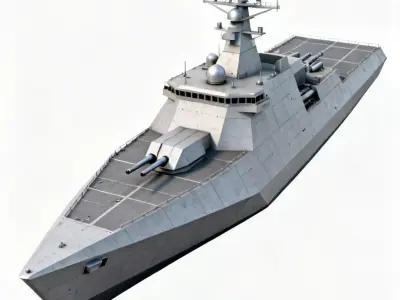 Stealth Frigate 3D Model 3D Model Low-poly 3D model