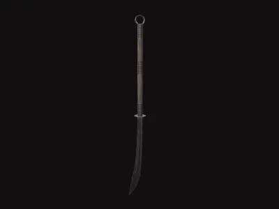 Medieval Naginata Low-poly 3D model