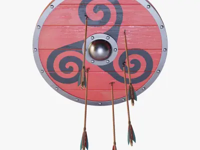 Viking Shield 3D model 9