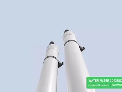Dual Frp Ro Membrane Housing 4040 Pressure Vessels For RO System 3D model