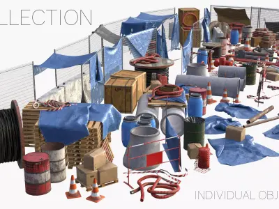 Construction Site Collection 3D Model Pack
