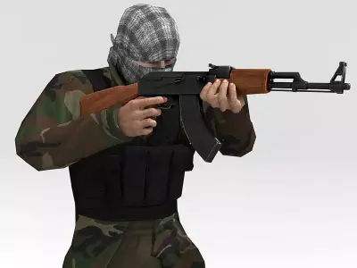 Civil Fighter Low-poly 3D model