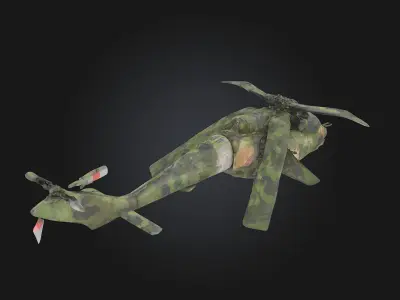 Helicopter Wreckage Impact of a Fallen Giant 3D model